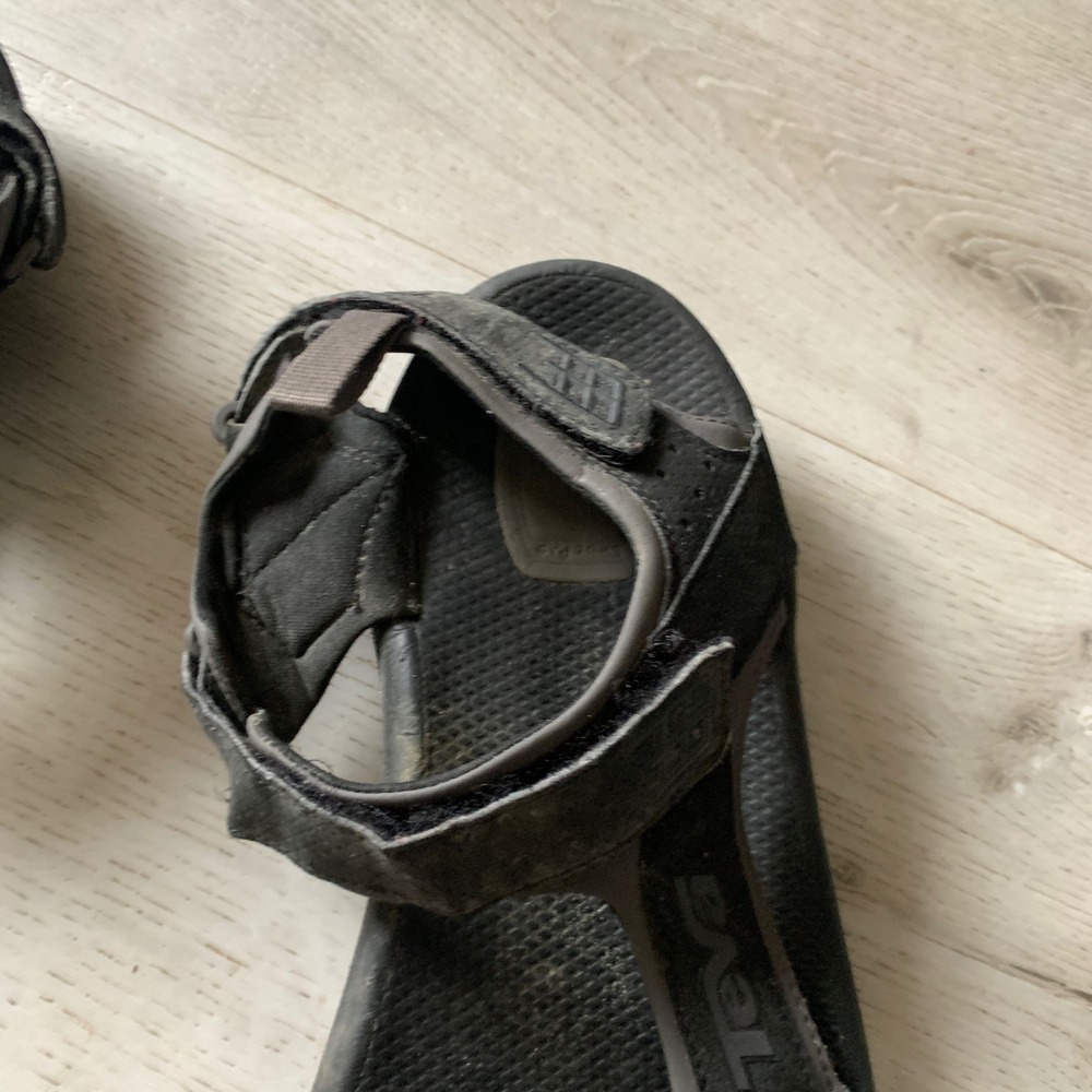 Teva Shoc Pad Mens Hiking Sandals Black Grey Adjustable Sz 11‎ Outdoor Trail - Picture 5 of 11